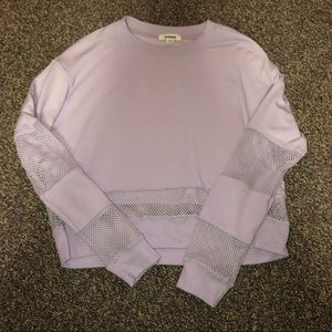Lilac cropped sweatshirt with mesh parts